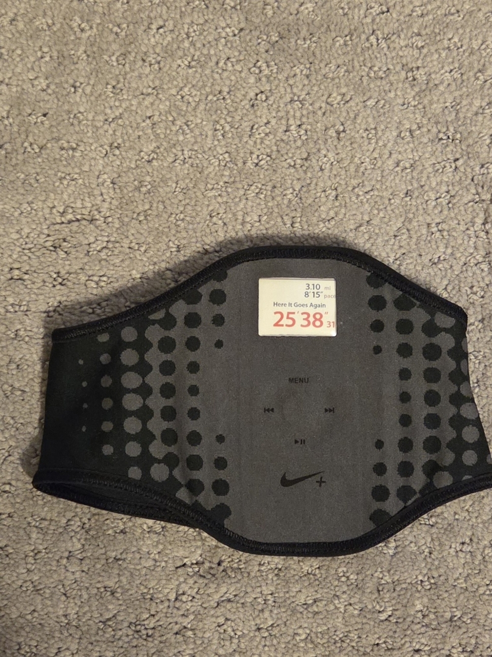 Nike Black Running Armband with Dotted Grip